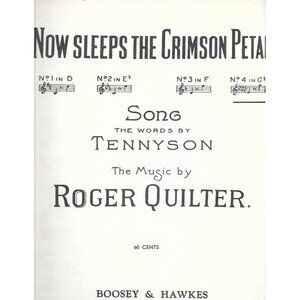 Now Sleeps the Crimson Petal – Quilter Song Sheet Music Boosey 1931